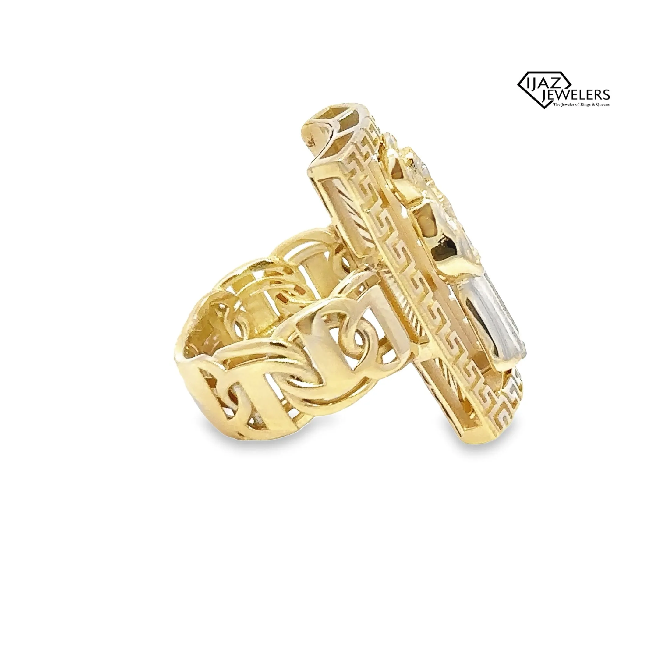 10K Gold CZ Santa Muerte Ring