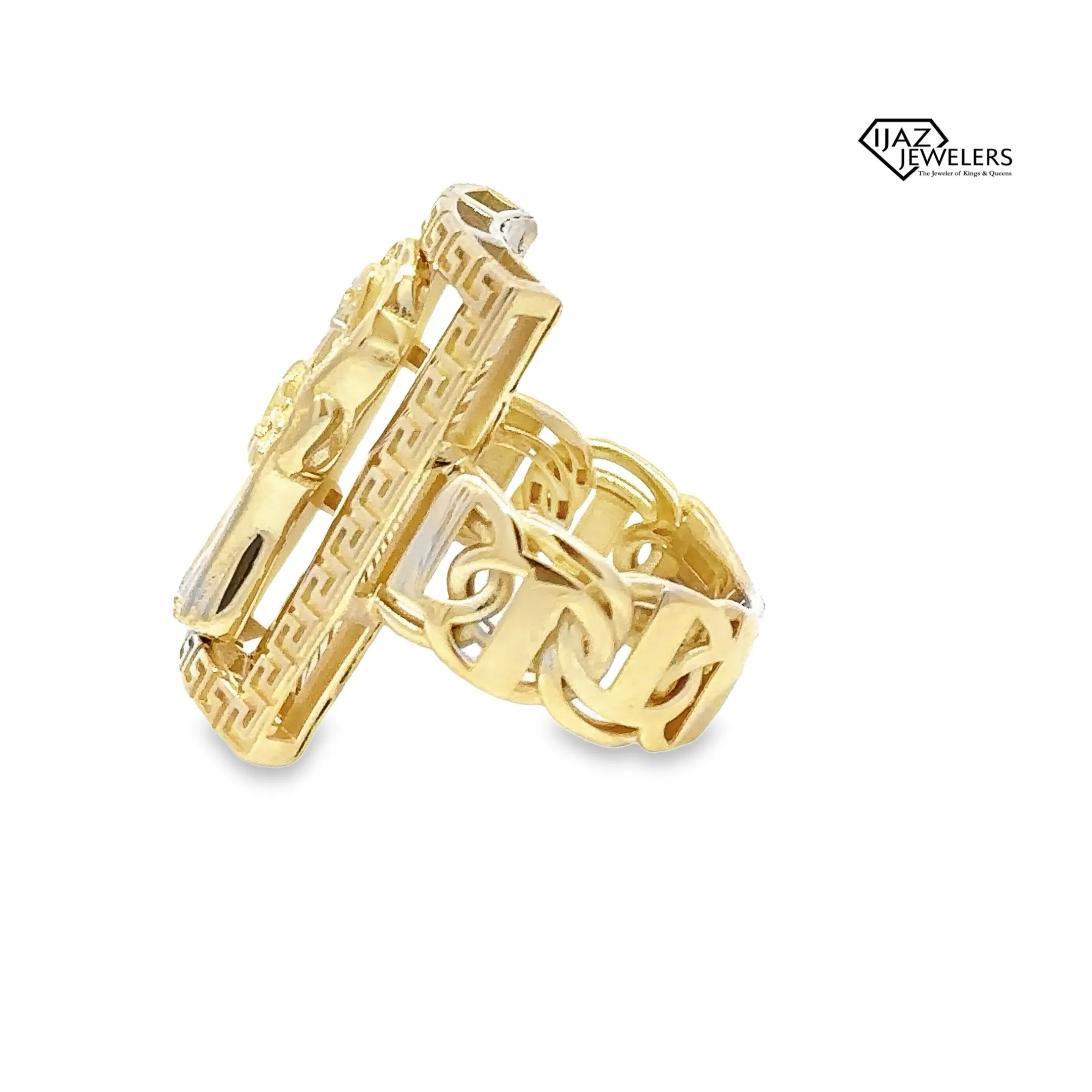 10K Gold CZ Santa Muerte Ring