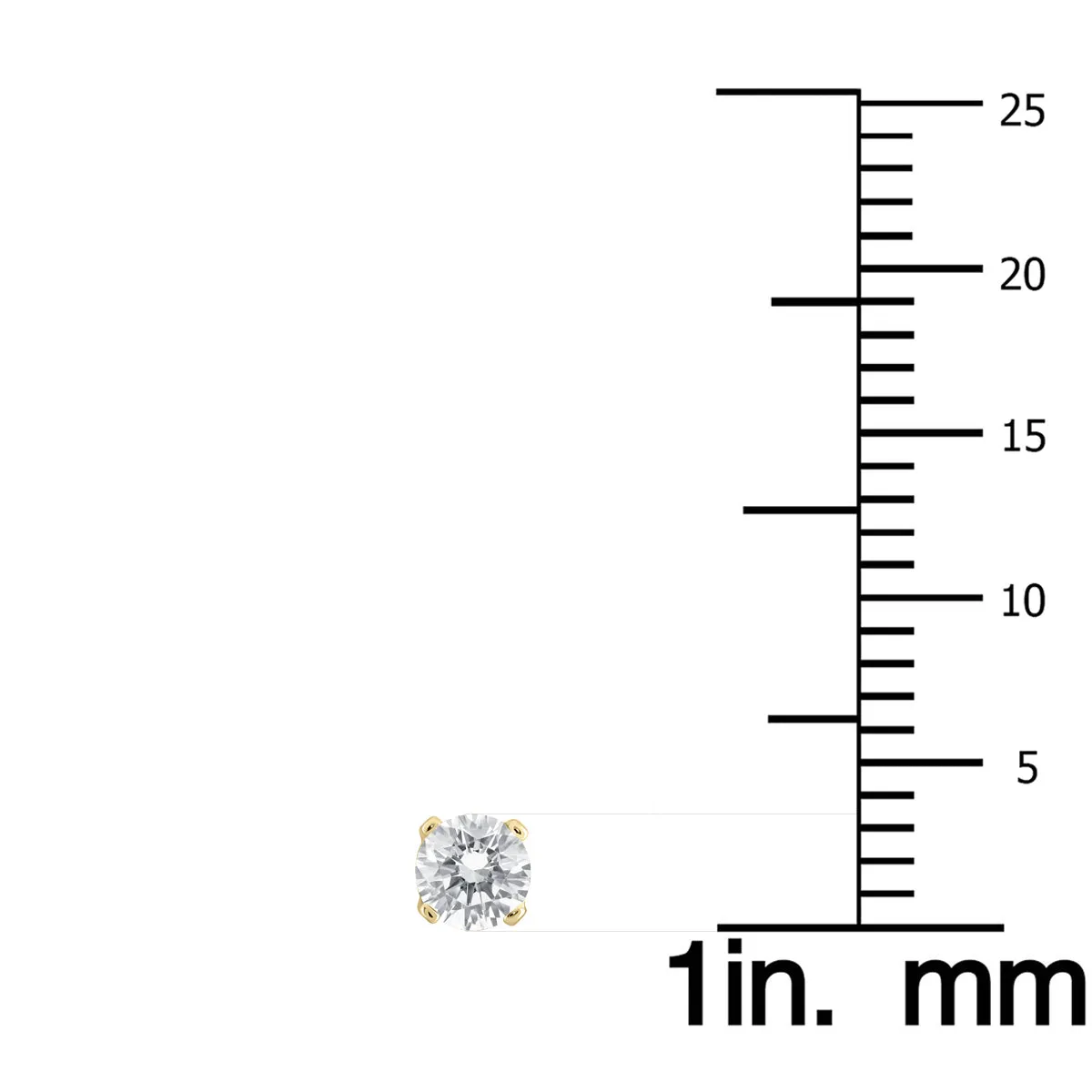1/3 Carat Tw Round Diamond Solitaire Stud Earrings In 14K Yellow Gold