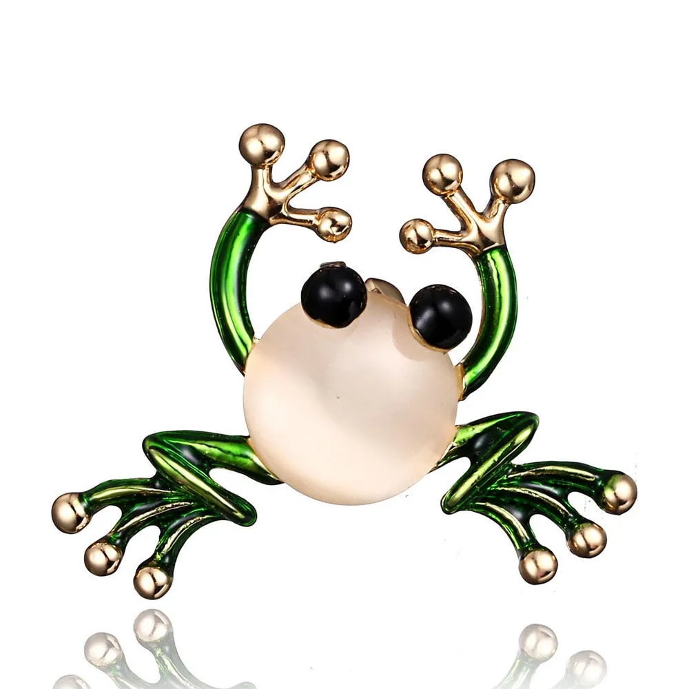 13 Styles High-grade Vintage Fashion Frog Pins Cute Bee Animals Enamel Insect Dog Brooches For Women Party Gift New