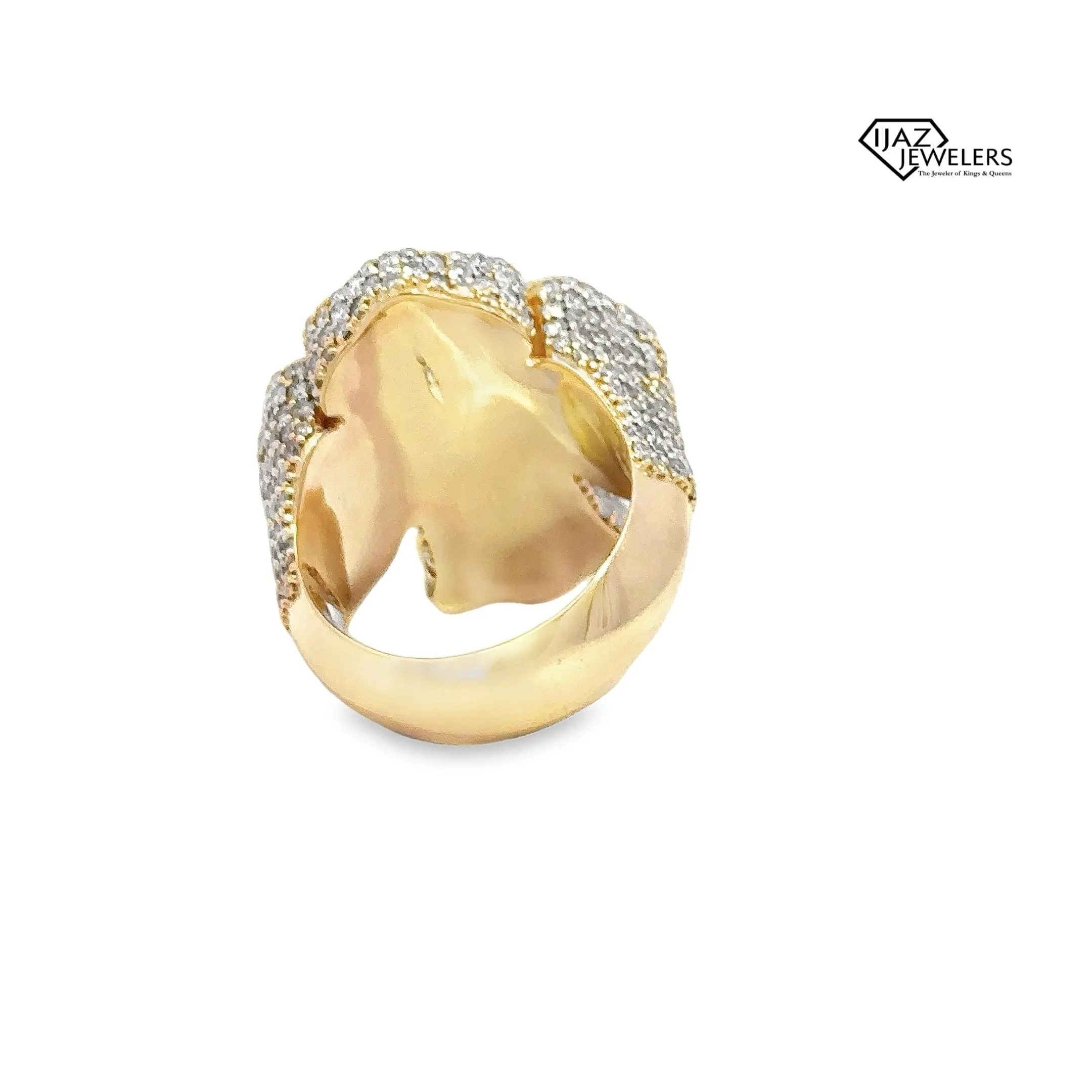 14K Gold 6.20 CTW Diamond Cross Ring