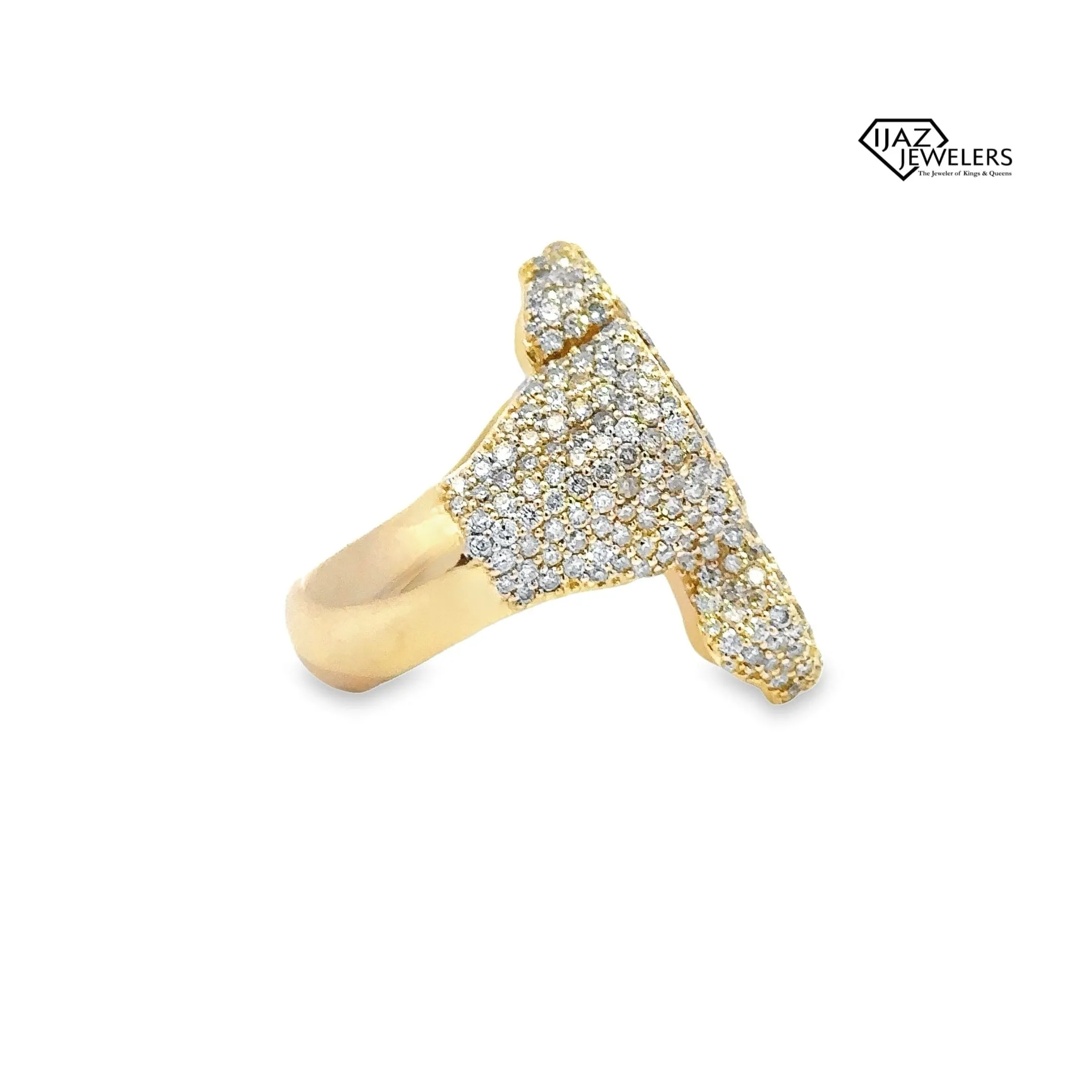 14K Gold 6.20 CTW Diamond Cross Ring