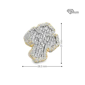 14K Gold 6.20 CTW Diamond Cross Ring