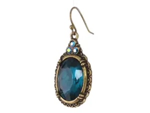 1928 Jewelry Antique Inspired Oval Crystal Drop Wire Earrings