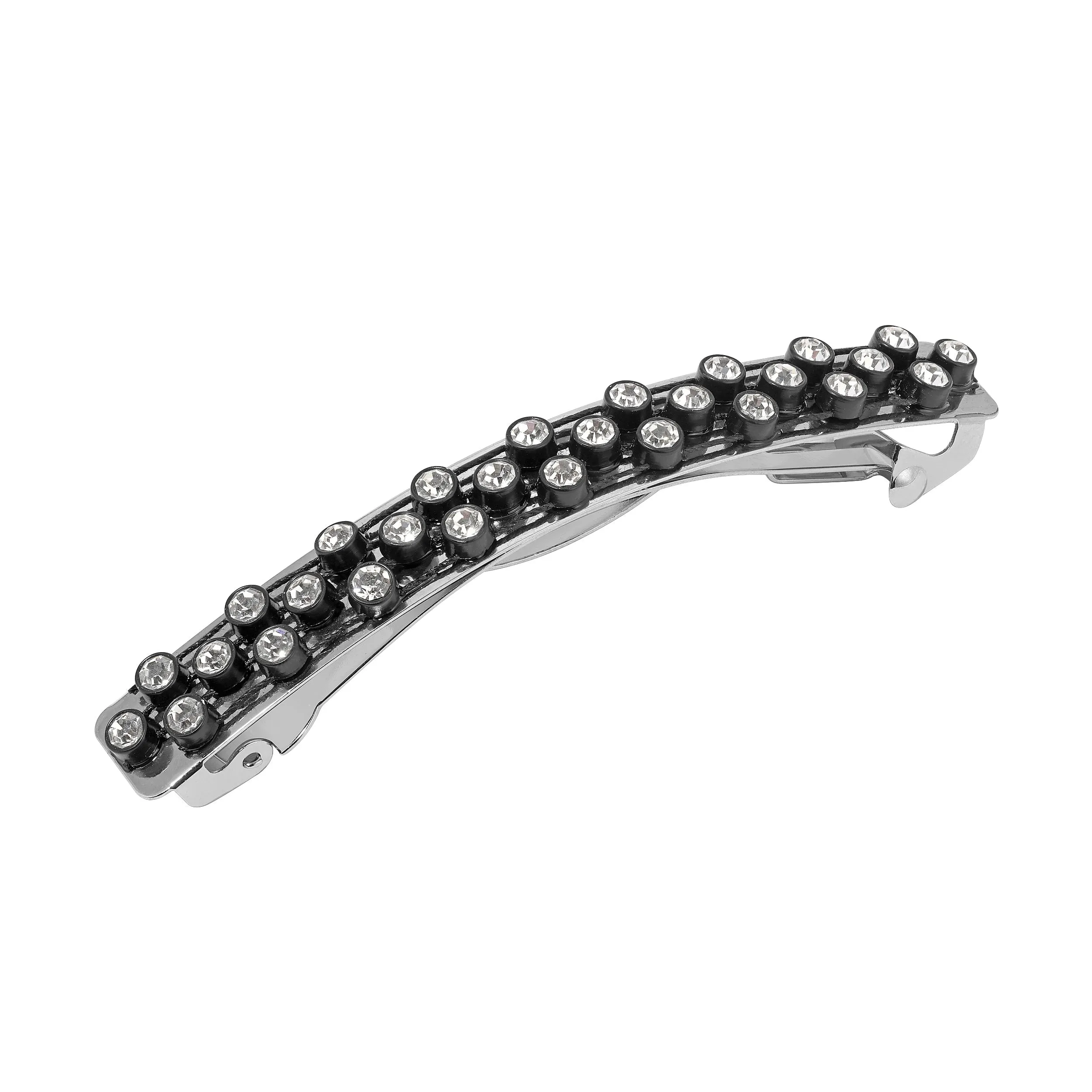 1928 Jewelry Clear Crystals French Hair Barrette