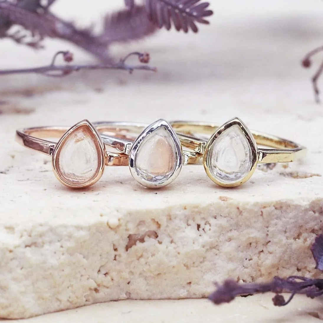 April Birthstone Ring - Herkimer