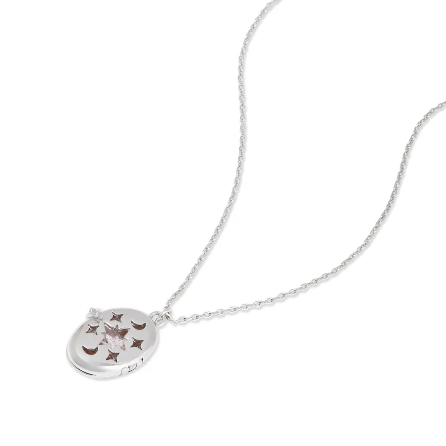 Aura Citrine Quartz Silver Locket Necklace