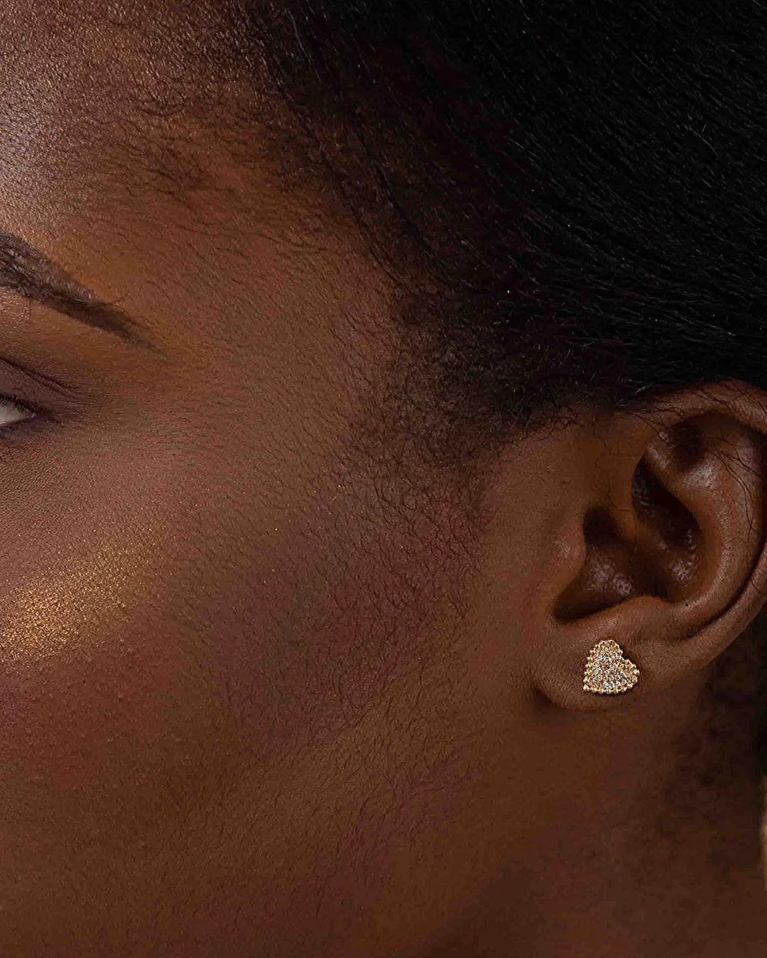 Ava Heart Shape Diamond Studs in 18K Gold
