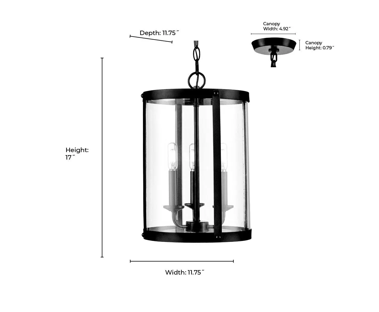 Aydenn Pendant - Brushed Nickel - Clear Glass - 11.75in. Diameter - E12 Candelabra Base