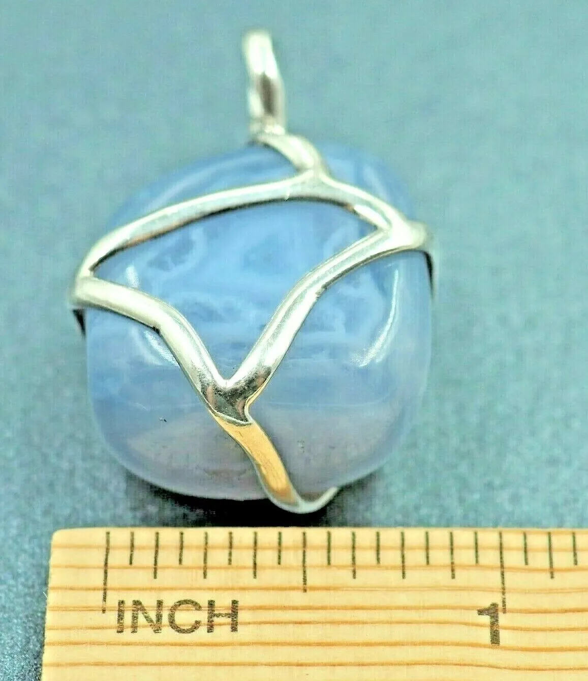Blue Lace Agate 925 Sterling Silver Pendant