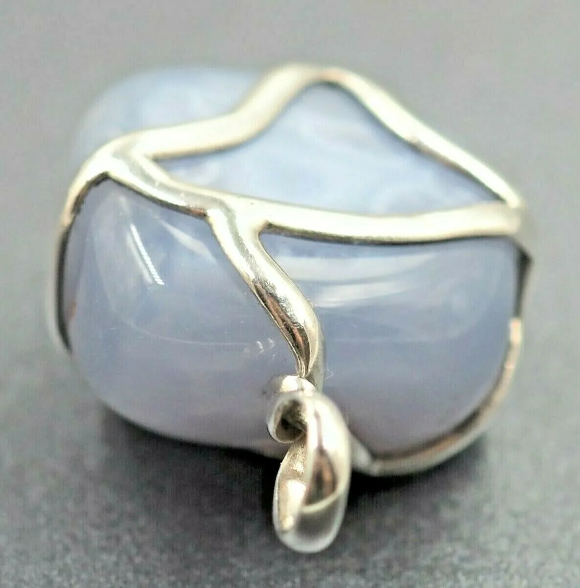 Blue Lace Agate 925 Sterling Silver Pendant