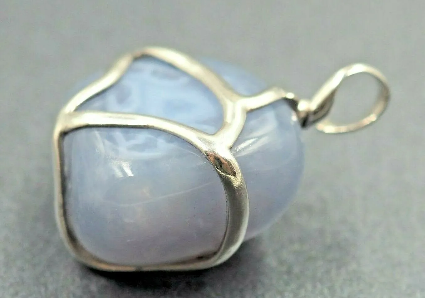 Blue Lace Agate 925 Sterling Silver Pendant