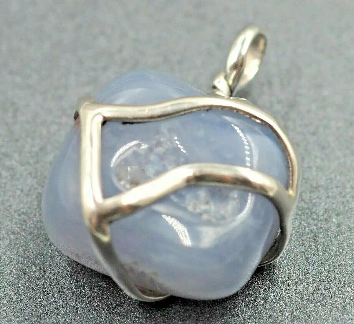 Blue Lace Agate 925 Sterling Silver Pendant