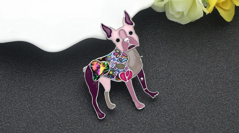 Boston Terrier Dog Brooches Pin Jewelry