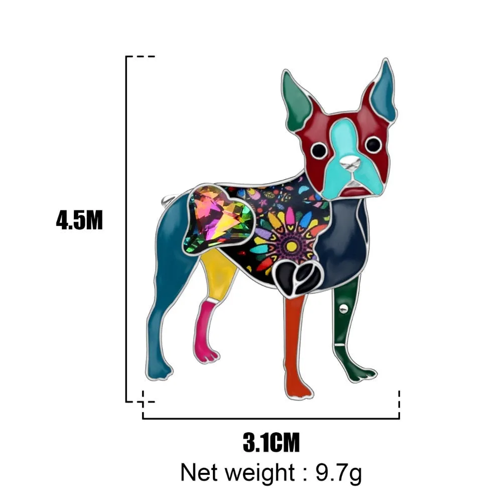 Boston Terrier Dog Brooches Pin Jewelry