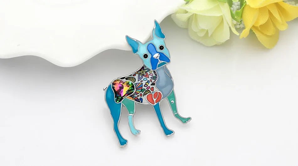 Boston Terrier Dog Brooches Pin Jewelry