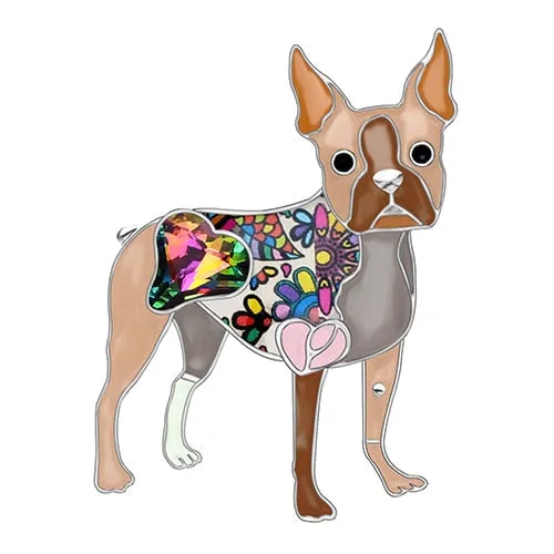 Boston Terrier Dog Brooches Pin Jewelry
