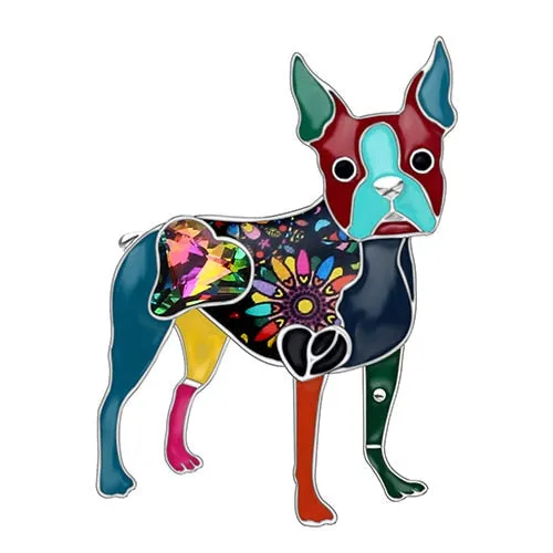 Boston Terrier Dog Brooches Pin Jewelry