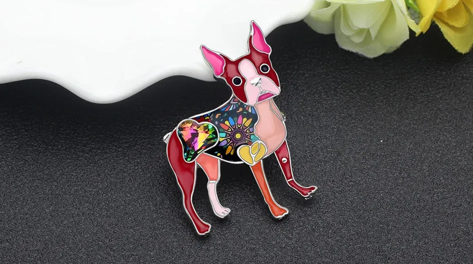 Boston Terrier Dog Brooches Pin Jewelry