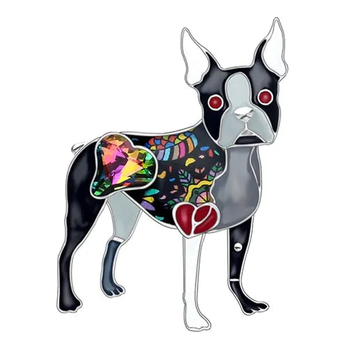 Boston Terrier Dog Brooches Pin Jewelry