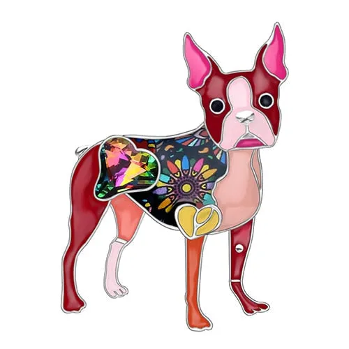 Boston Terrier Dog Brooches Pin Jewelry