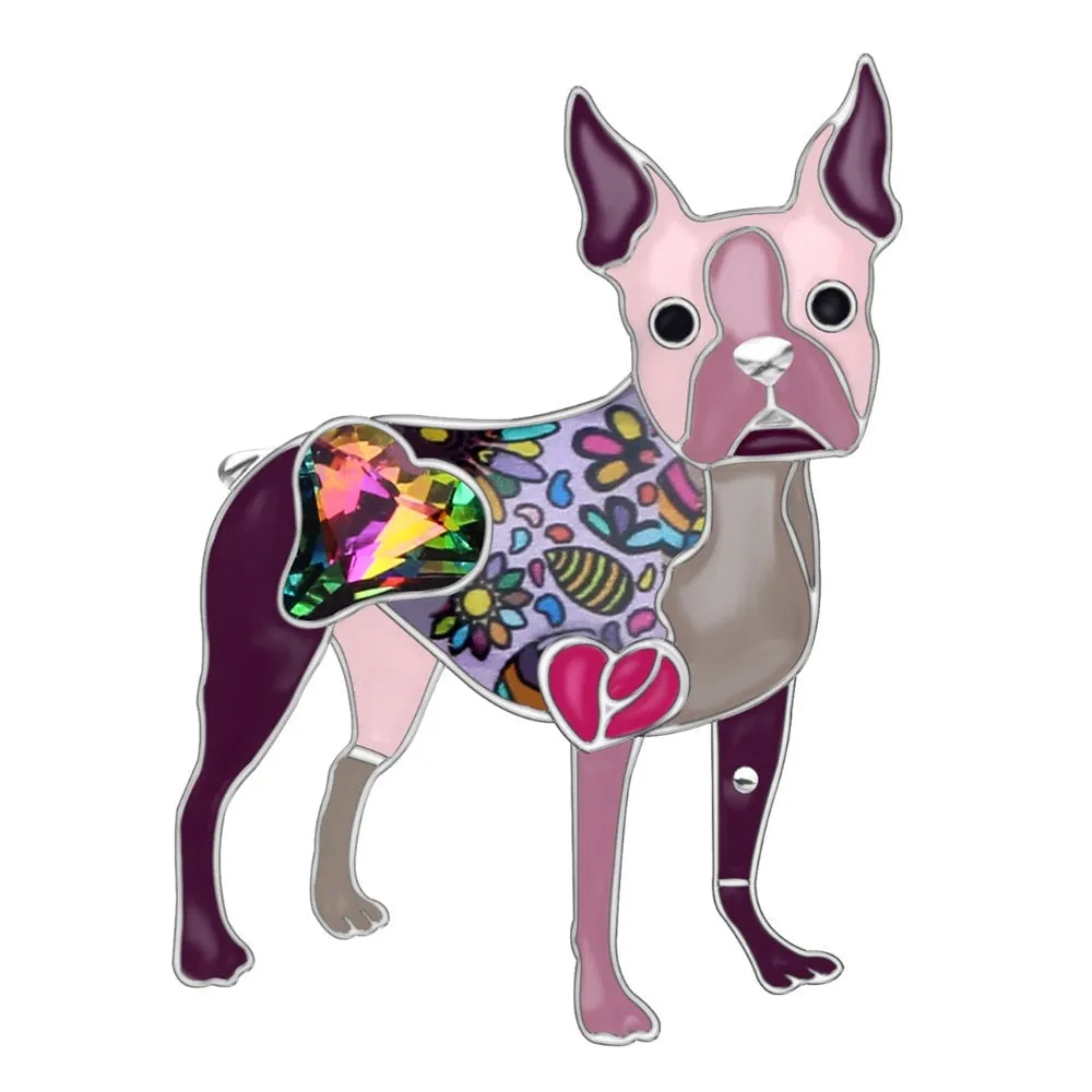 Boston Terrier Dog Brooches Pin Jewelry