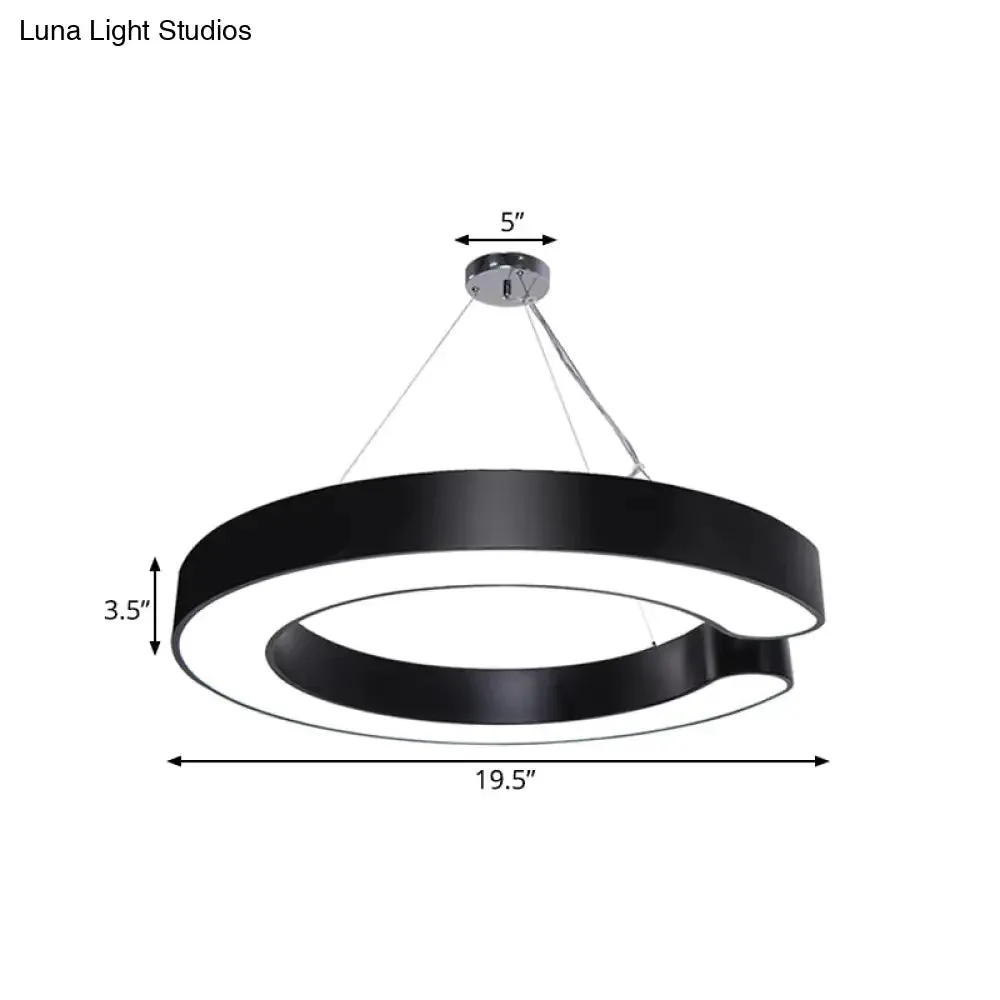 C-Shaped Hanging LED Pendant Lamp in Multiple Sizes & Finishes – Ideal for Minimalist Décor