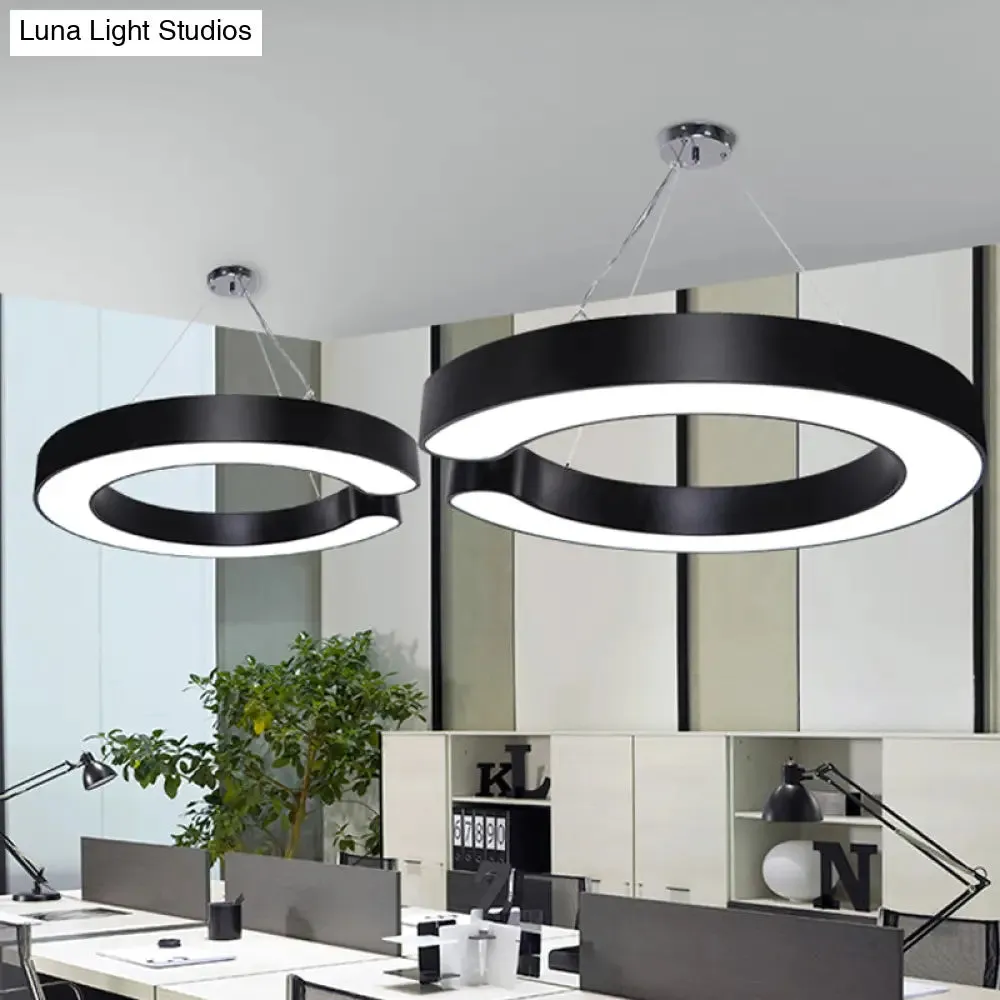 C-Shaped Hanging LED Pendant Lamp in Multiple Sizes & Finishes – Ideal for Minimalist Décor