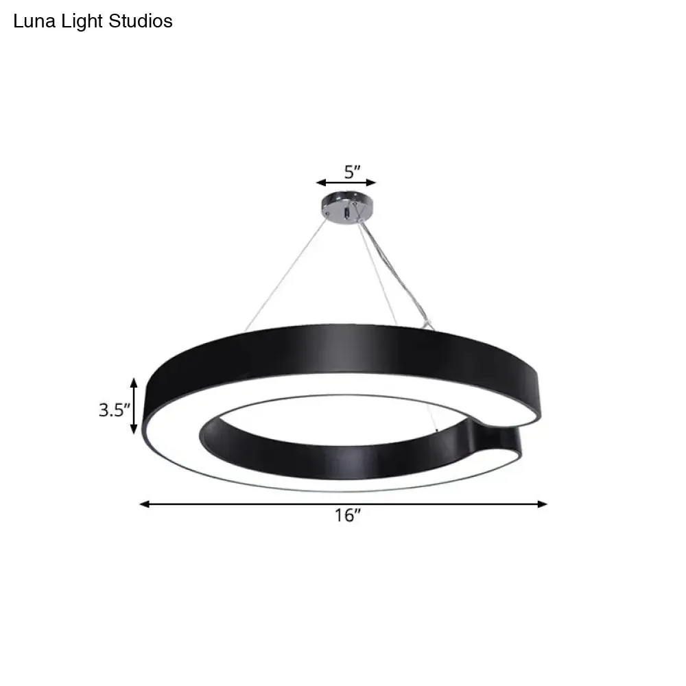 C-Shaped Hanging LED Pendant Lamp in Multiple Sizes & Finishes – Ideal for Minimalist Décor