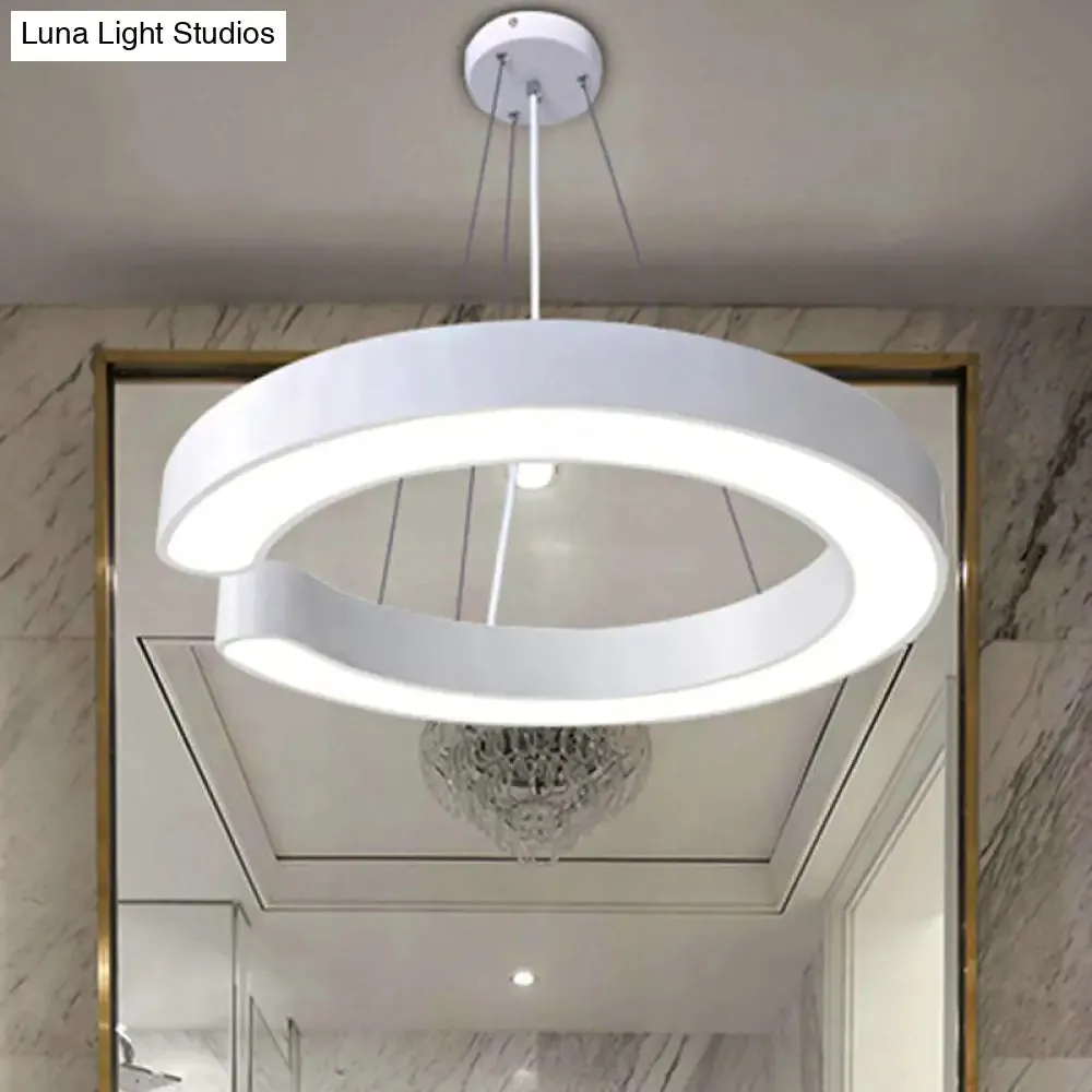 C-Shaped Hanging LED Pendant Lamp in Multiple Sizes & Finishes – Ideal for Minimalist Décor