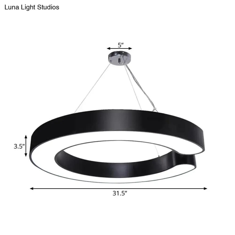 C-Shaped Hanging LED Pendant Lamp in Multiple Sizes & Finishes – Ideal for Minimalist Décor