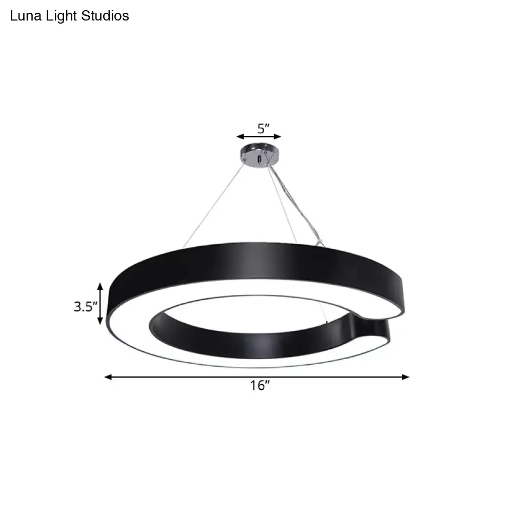 C-Shaped Hanging LED Pendant Lamp in Multiple Sizes & Finishes – Ideal for Minimalist Décor