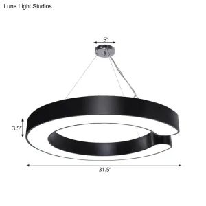 C-Shaped Hanging LED Pendant Lamp in Multiple Sizes & Finishes – Ideal for Minimalist Décor