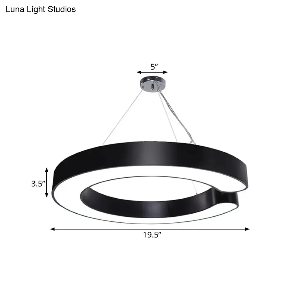 C-Shaped Hanging LED Pendant Lamp in Multiple Sizes & Finishes – Ideal for Minimalist Décor
