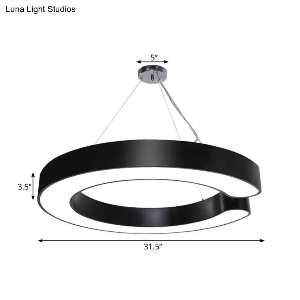 C-Shaped Hanging LED Pendant Lamp in Multiple Sizes & Finishes – Ideal for Minimalist Décor
