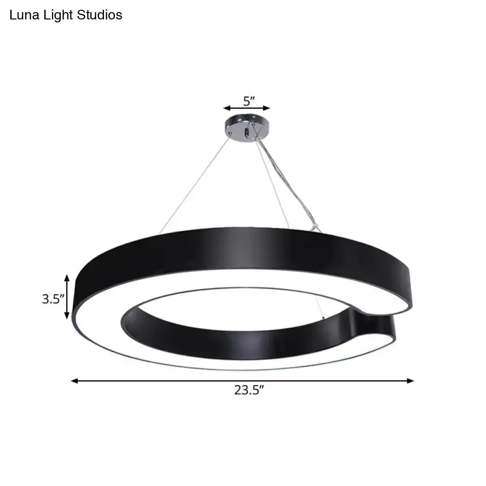 C-Shaped Hanging LED Pendant Lamp in Multiple Sizes & Finishes – Ideal for Minimalist Décor