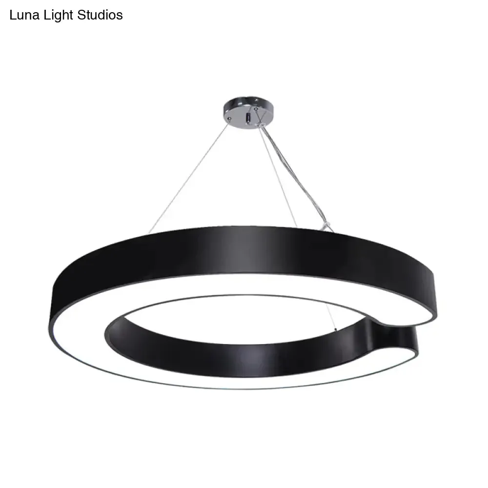 C-Shaped Hanging LED Pendant Lamp in Multiple Sizes & Finishes – Ideal for Minimalist Décor