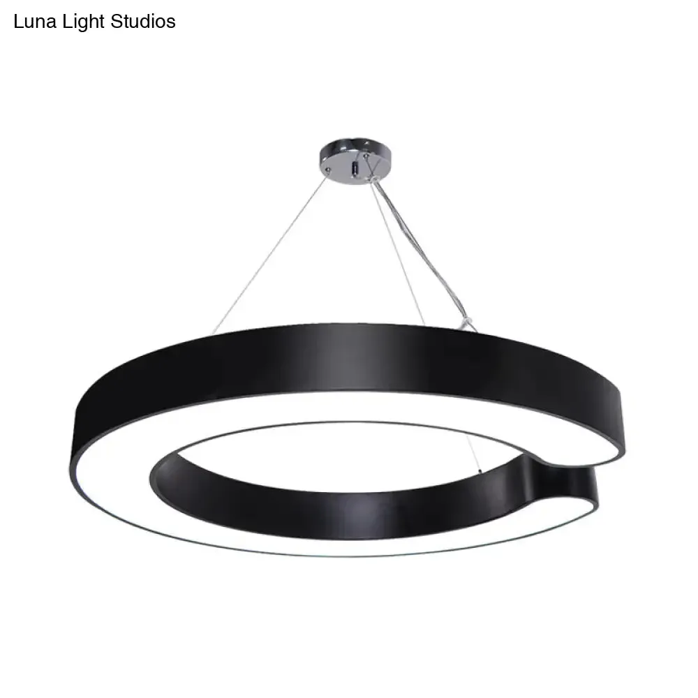 C-Shaped Hanging LED Pendant Lamp in Multiple Sizes & Finishes – Ideal for Minimalist Décor
