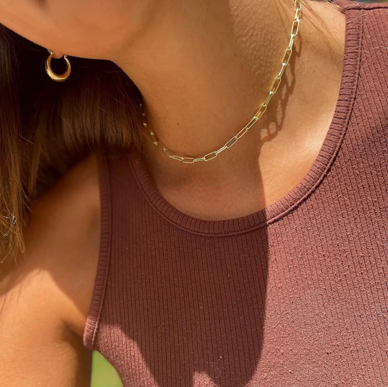 CHESKY Dainty Gold Necklace for Women, Trendy 14k Gold Plated/Sterling Silver Satellite Choker Necklace Thin Beaded Layered Choker Necklaces Discs Paperclip Chain Necklaces Womens Simple Jewelry Gift
