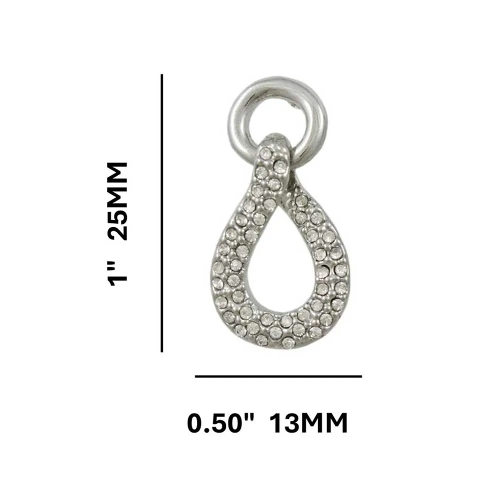 Circle with Dangling Pave Crystal Teardrop Pierced Earring - REC526