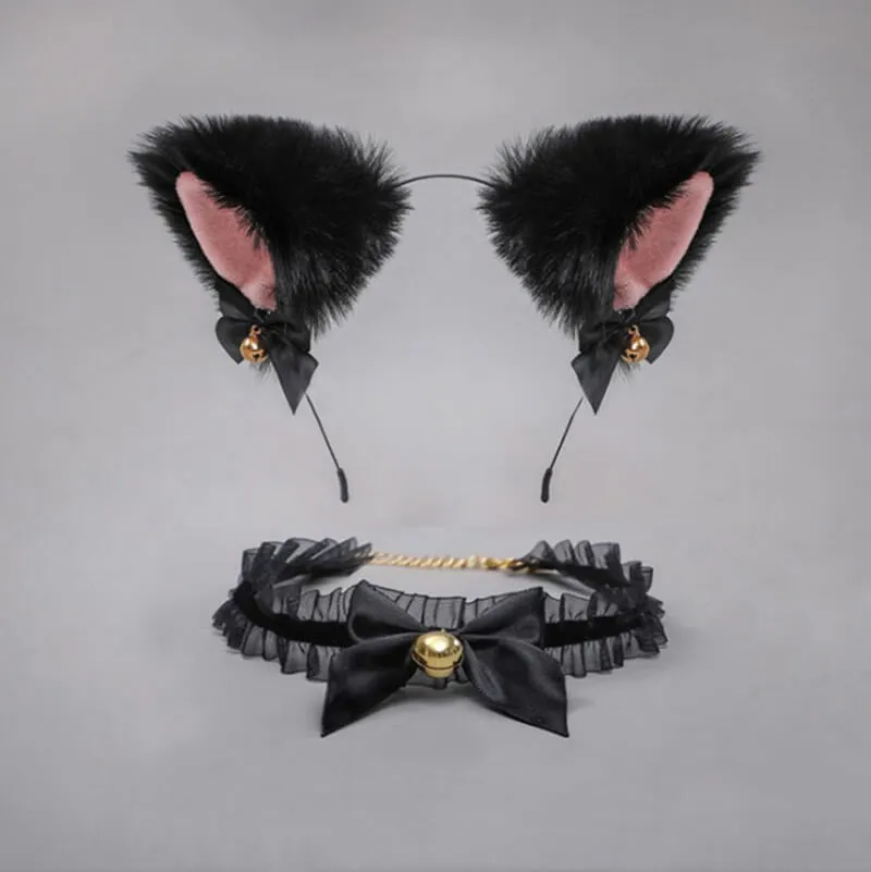 Cosplay kawaii kitty ears   lace choker