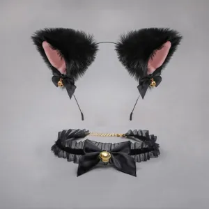 Cosplay kawaii kitty ears   lace choker