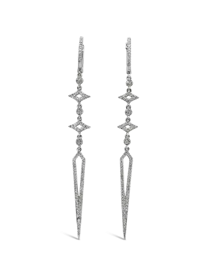 Diamond Dangle Sword Earrings