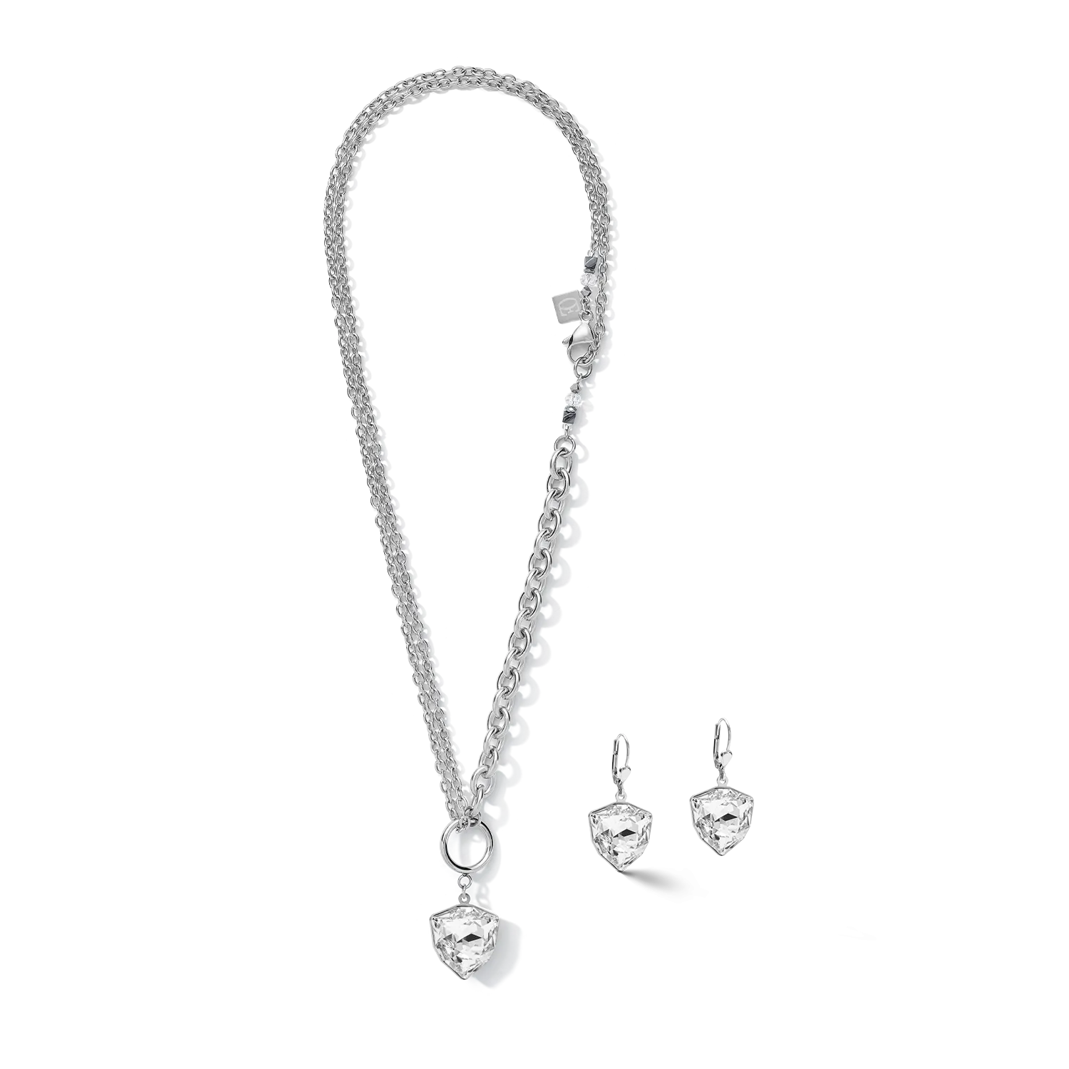 Earrings Magic crystal & chunky chain crystal