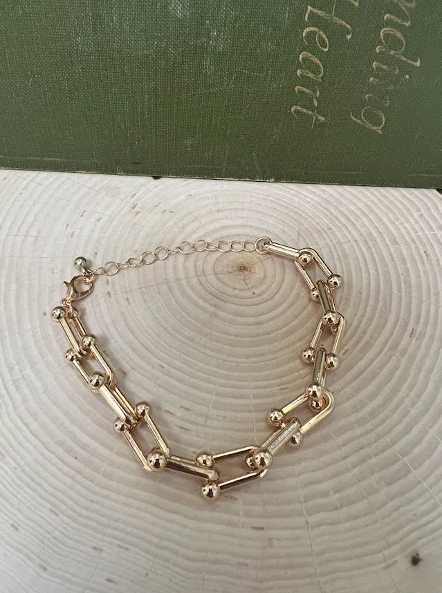 Gold Paper Link Bracelet