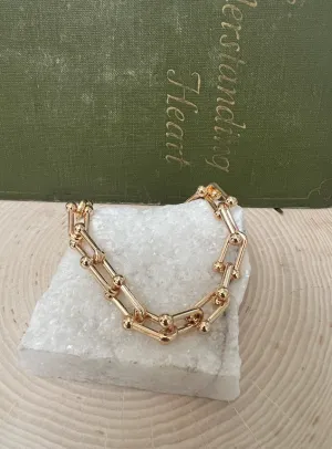 Gold Paper Link Bracelet