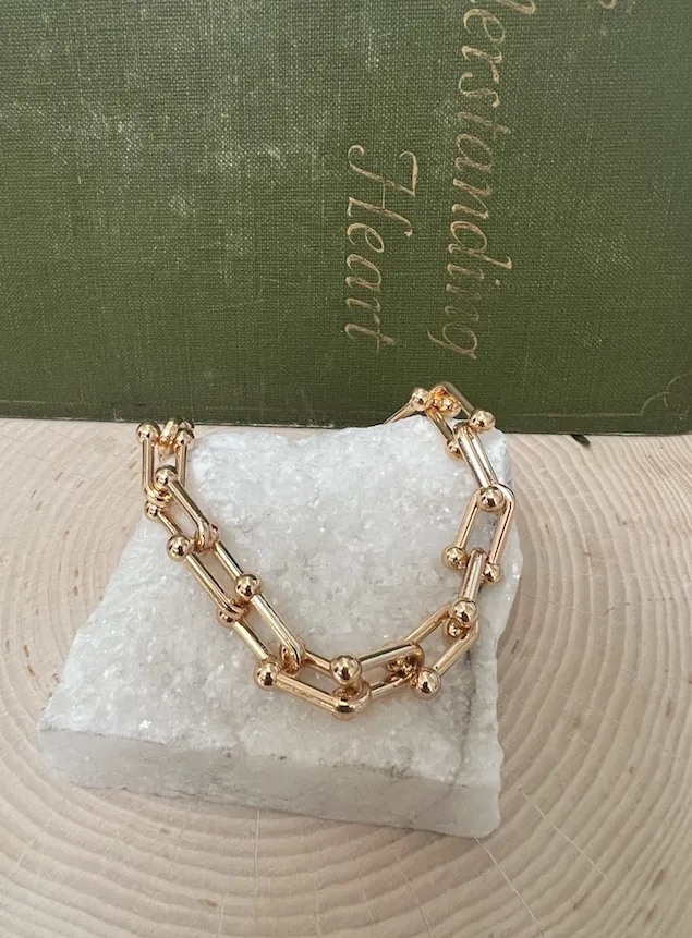 Gold Paper Link Bracelet