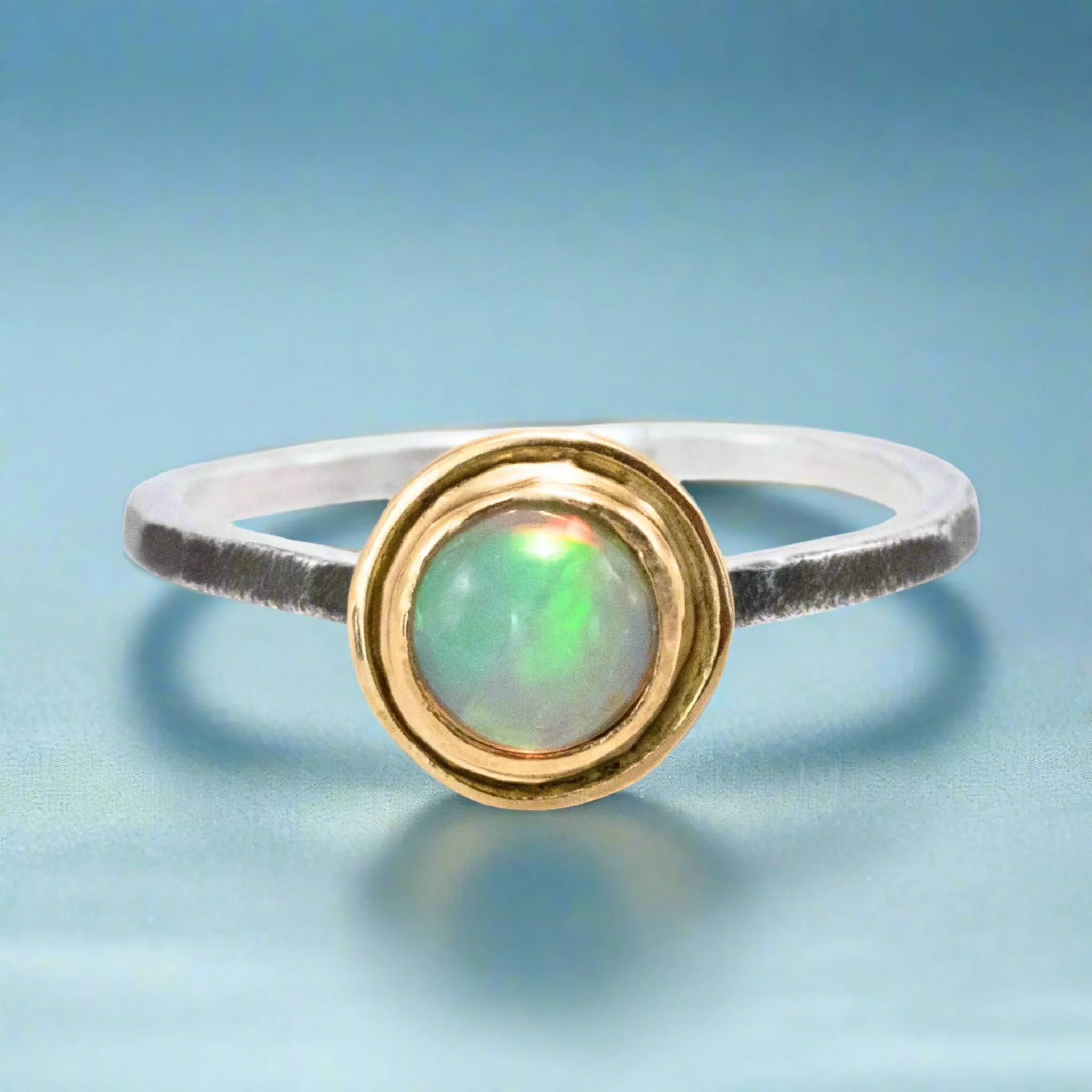Golden Cupped Opal Ring