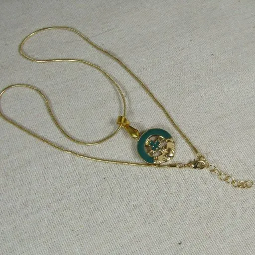 Green Claddagh Pendant Necklace