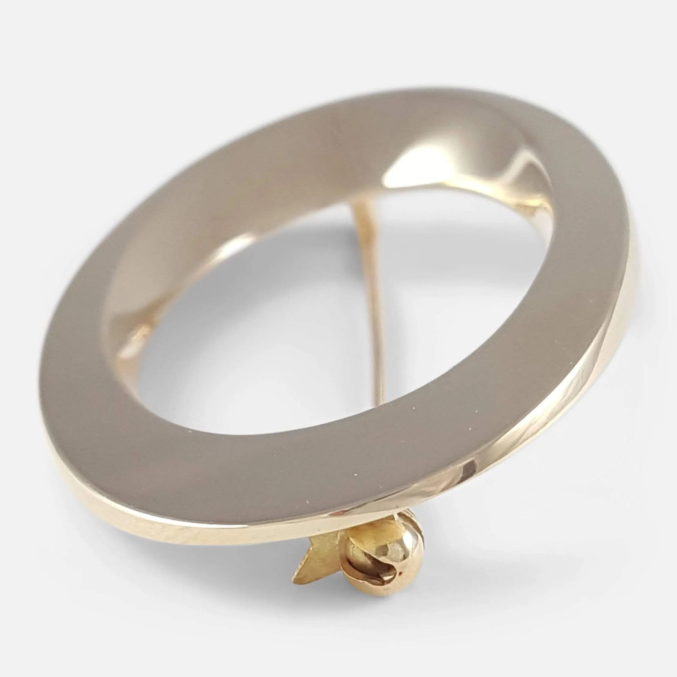 Hans Hansen 14ct Gold Oval Brooch